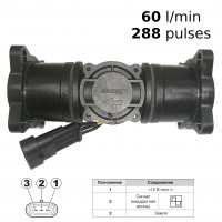 Витратомір 288 імпульсів, 60л/х, адаптер ARAG 463